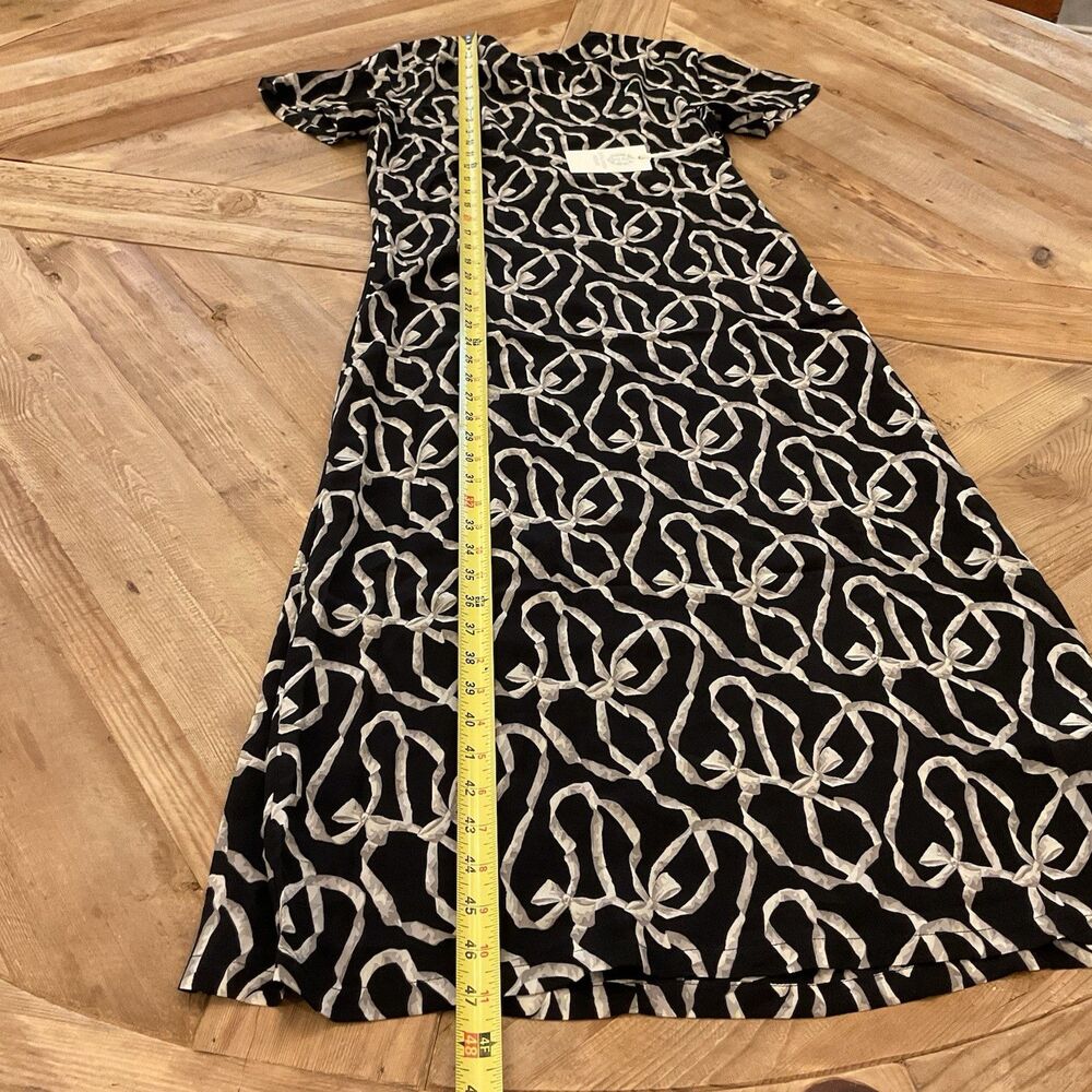 Tuckernuck Hyacinth House Bow Print Maxi Dress Black XS Rowan Style Boho NEW - Picture 11 of 11